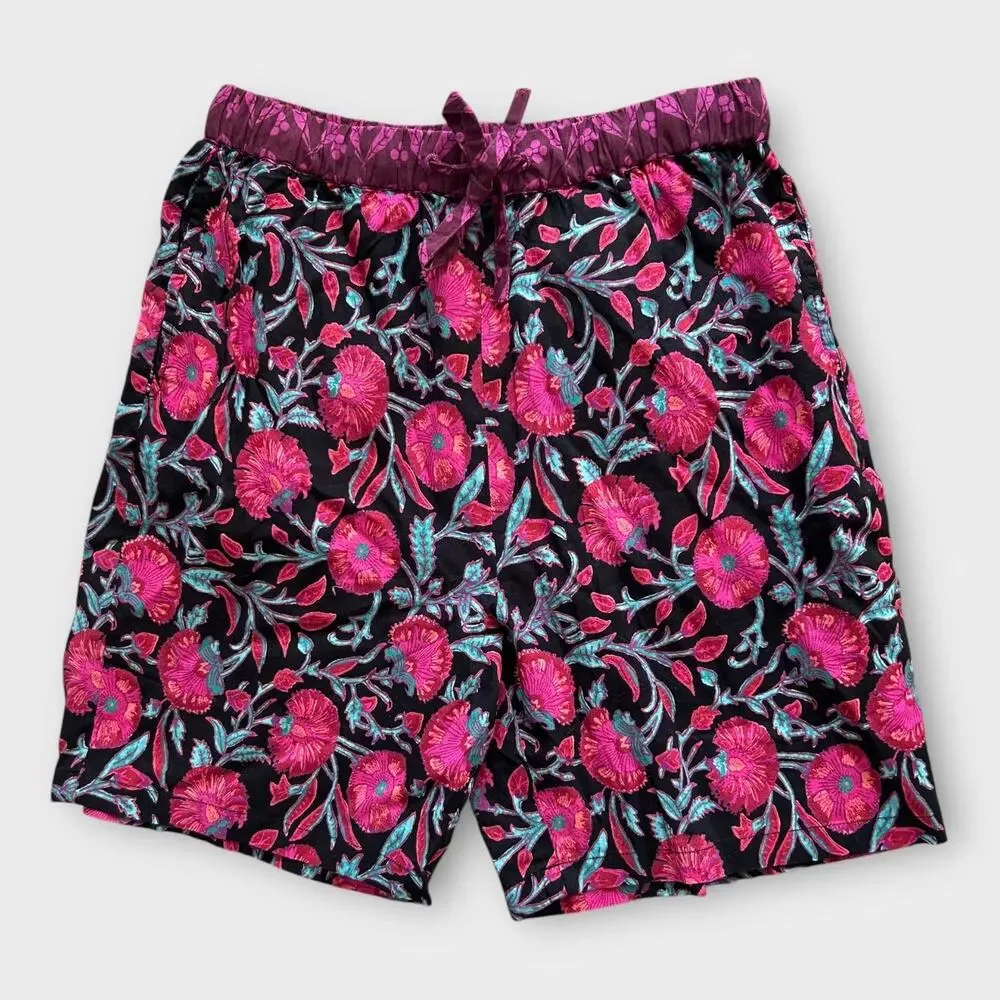 Sundance Leia Elastic Waist Pull On Floral Shorts Magenta Purple Womens XXS Boho